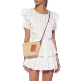Zjkrl Summer Short Sleeve Vocation Women White Mini Dress Holiday Lace Ruffled Dress Pink