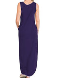 Zjkrl  -  Womens Fashionable Crew Neck Asymmetrical Maxi Dress - Sleeveless & Split Design, Effortlessly Chic for Summer Beach Vacations - A Must-Have Womens Clothing Staple