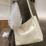 Solid Color Stylish Simple PU Tote Bag Shoulder Bag Handbag. Suitable for Daily Commuting to Work, Going Out Shopping, As a Gift, Etc. Can Hold Tablets, Mobile Phones, Wallets, Documents, Etc.