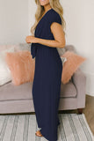 ZJKRL - Fashion Street Solid Backless V Neck Loose Jumpsuits