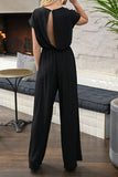 ZJKRL - Fashion Street Solid Backless V Neck Loose Jumpsuits