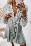 ZJKRL - Fashion Elegant Solid Patchwork V Neck Princess Dresses