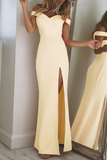 ZJKRL - Fashion Elegant Solid Backless High Opening Off the Shoulder Irregular Dress Dresses(5 Colors)