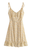 ZJKRL  -  Elegant Floral Frenulum Stringy Selvedge V Neck A Line Dresses