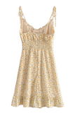 ZJKRL  -  Elegant Floral Frenulum Stringy Selvedge V Neck A Line Dresses