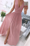 ZJKRL  -  Fashion Street Solid Patchwork V Neck A Line Dresses(5 Colors)
