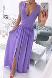 ZJKRL  -  Fashion Street Solid Patchwork V Neck A Line Dresses(5 Colors)