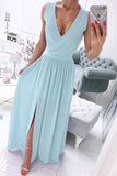 ZJKRL  -  Fashion Street Solid Patchwork V Neck A Line Dresses(5 Colors)