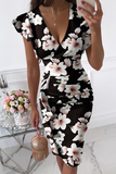 ZJKRL  -  Fashion Elegant Solid Flounce Fold V Neck Wrapped Skirt Dresses(9 colors)