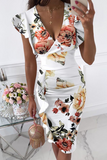 ZJKRL  -  Fashion Elegant Solid Flounce Fold V Neck Wrapped Skirt Dresses(9 colors)