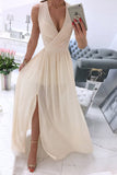 ZJKRL  -  Fashion Street Solid Patchwork V Neck A Line Dresses(5 Colors)