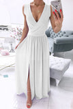 ZJKRL  -  Fashion Street Solid Patchwork V Neck A Line Dresses(5 Colors)