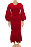 ZJKRL - Elegant Solid Patchwork V Neck Evening Dress Dresses(4 Colors))