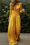 ZJKRL - Fashion Elegant Buckle Turndown Collar Jumpsuits(3 Colors)