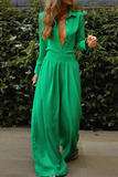 ZJKRL - Fashion Elegant Buckle Turndown Collar Jumpsuits(3 Colors)