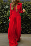 ZJKRL - Fashion Elegant Buckle Turndown Collar Jumpsuits(3 Colors)