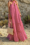 ZJKRL - Fashion Solid Halter Cake Skirt Dresses(6 Colors)