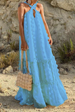ZJKRL - Fashion Solid Halter Cake Skirt Dresses(6 Colors)