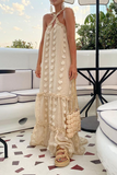 ZJKRL - Fashion Solid Halter Cake Skirt Dresses(6 Colors)