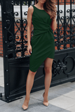 ZJKRL  -  Fashion Solid Slit O Neck Pencil Skirt Dresses(3 colors)