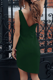 ZJKRL  -  Fashion Solid Slit O Neck Pencil Skirt Dresses(3 colors)