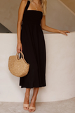 ZJKRL  -  Casual Solid Patchwork Halter Waist Skirt Dresses(3 Colors)