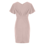 ZJKRL  -  Fashion Solid Split Joint V Neck Waist Skirt Dresses(5 colors)