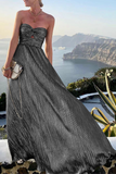 ZJKRL - Fashion Solid Hollowed Out Strapless Cake Skirt Dresses(7 Colors)