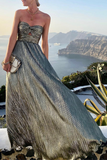 ZJKRL - Fashion Solid Hollowed Out Strapless Cake Skirt Dresses(7 Colors)