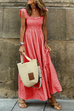 ZJKRL  -  Fashion Plaid Patchwork Square Collar Cake Skirt Dresses(4 Colors)