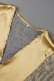 ZJKRL - Casual Patchwork Sequins V Neck Waist Skirt Dresses(3 Colors)