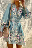 ZJKRL  -  Bohemian Elegant Print Printing V Neck A Line Dresses(3 Colors)