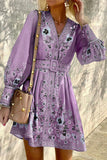 ZJKRL  -  Bohemian Elegant Print Printing V Neck A Line Dresses(3 Colors)