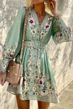 ZJKRL  -  Bohemian Elegant Print Printing V Neck A Line Dresses(3 Colors)