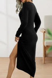 ZJKRL  -  Sweet Elegant Solid Fold O Neck Sheath Dresses(6 Colors)