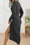 ZJKRL  -  Sweet Elegant Solid Fold O Neck Sheath Dresses(6 Colors)