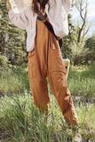 ZJKRL - Street Solid Color V Neck Loose Jumpsuits(3 Colors)