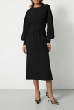 ZJKRL  -  Street Solid Patchwork O Neck Waist Skirt Dresses(3 Colors)