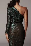 ZJKRL - Sexy Elegant Solid Sequins Oblique Collar One Step Skirt Dresses(5 Colors)