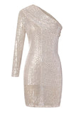 ZJKRL - Sexy Elegant Solid Sequins Oblique Collar One Step Skirt Dresses(5 Colors)