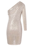 ZJKRL - Sexy Elegant Solid Sequins Oblique Collar One Step Skirt Dresses(5 Colors)