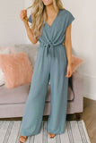 ZJKRL - Fashion Street Solid Backless V Neck Loose Jumpsuits