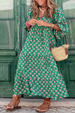 ZJKRL - Sweet Elegant Print Flounce Printing O Neck Printed Dress Dresses(9 Colors)