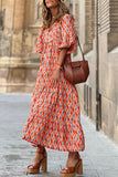 ZJKRL - Sweet Elegant Print Flounce Printing O Neck Printed Dress Dresses(9 Colors)