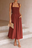 ZJKRL  -  Casual Solid Patchwork Halter Waist Skirt Dresses(3 Colors)