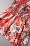 ZJKRL  -  Sweet Elegant Print Patchwork V Neck Waist Skirt Dresses(4 Colors)