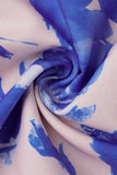 ZJKRL  -  Sweet Elegant Print Patchwork V Neck Waist Skirt Dresses(4 Colors)