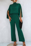 ZJKRL - Casual Simplicity Solid Frenulum Mandarin Collar Regular Jumpsuits