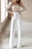 ZJKRL - Sexy Elegant Solid Patchwork Backless O Neck Regular Jumpsuits