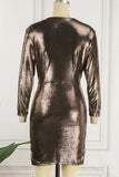 ZJKRL - Celebrities Elegant Solid Fold V Neck A Line Dresses(4 Colors)